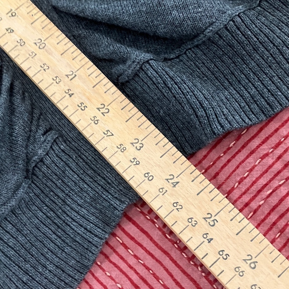 DKNY women’s size large Charcoal Cowl Neck Sweater with large snaps - Picture 7 of 14